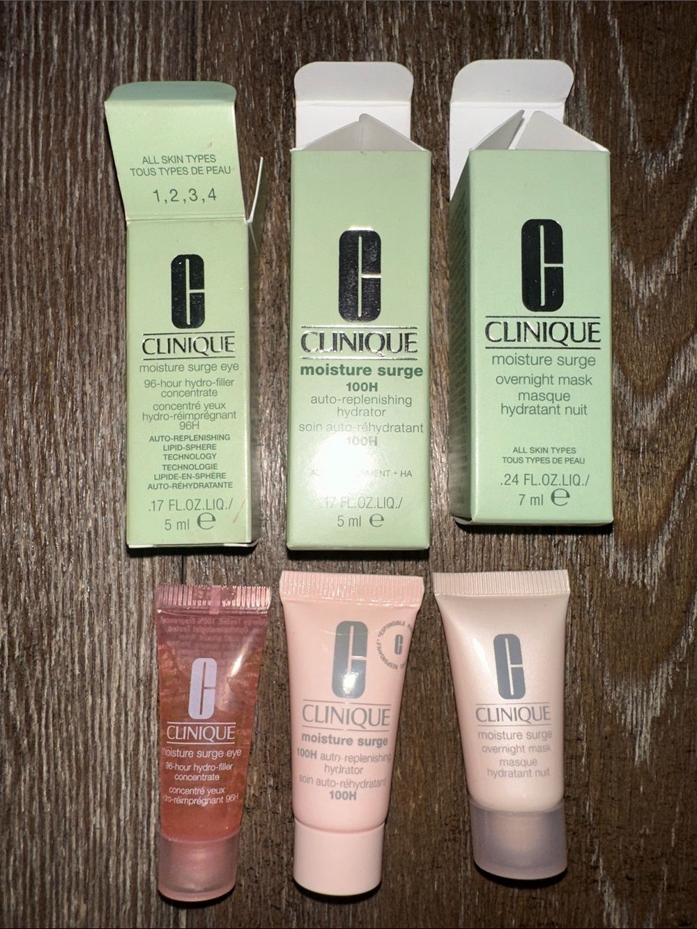 Clinique Moisture Surge Set 100H Hydrator Eye Concentrate & Overnight Mask NWT